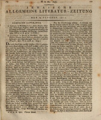 Jenaische allgemeine Literatur-Zeitung vom Jahre ... Freitag 25. Oktober 1811