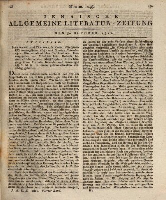 Jenaische allgemeine Literatur-Zeitung vom Jahre ... Mittwoch 30. Oktober 1811