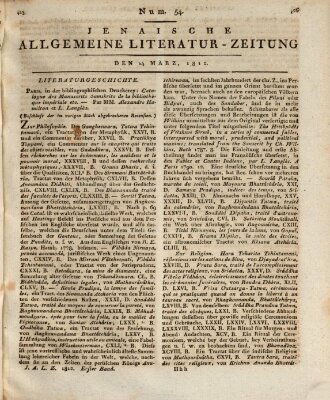 Jenaische allgemeine Literatur-Zeitung vom Jahre ... Samstag 14. März 1812