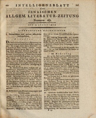 Jenaische allgemeine Literatur-Zeitung vom Jahre ... Mittwoch 19. August 1812