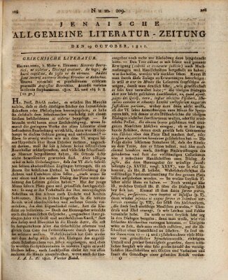 Jenaische allgemeine Literatur-Zeitung vom Jahre ... Montag 19. Oktober 1812