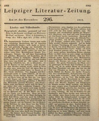 Leipziger Literaturzeitung Freitag 27. November 1812
