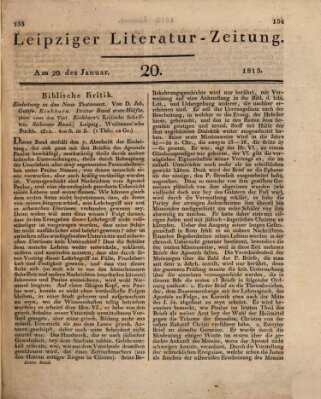 Leipziger Literaturzeitung Mittwoch 20. Januar 1813