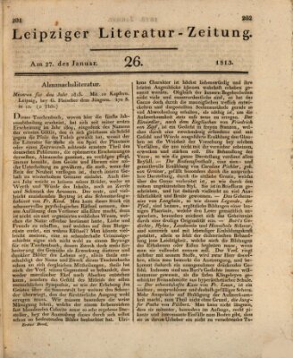 Leipziger Literaturzeitung Mittwoch 27. Januar 1813