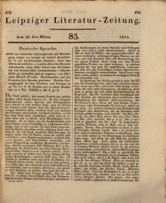 Leipziger Literaturzeitung Dienstag 30. März 1813