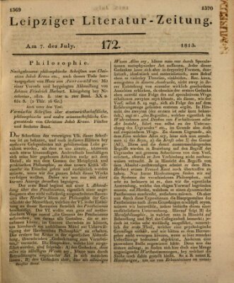 Leipziger Literaturzeitung Mittwoch 7. Juli 1813