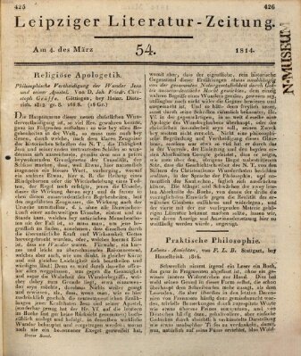 Leipziger Literaturzeitung Freitag 4. März 1814