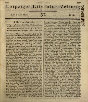 Leipziger Literaturzeitung Dienstag 8. März 1814