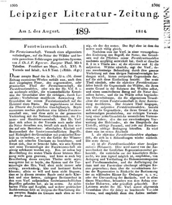 Leipziger Literaturzeitung Freitag 5. August 1814