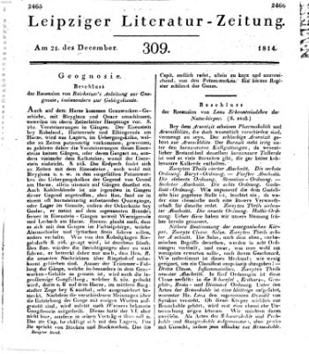 Leipziger Literaturzeitung Mittwoch 21. Dezember 1814
