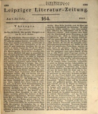 Leipziger Literaturzeitung Freitag 7. Juli 1815