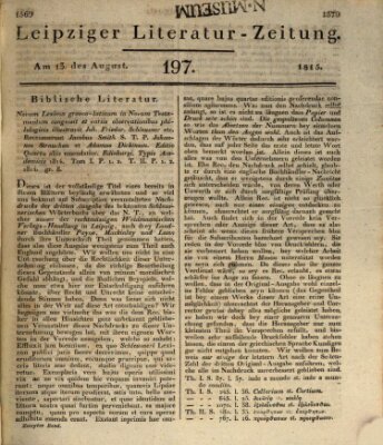 Leipziger Literaturzeitung Sonntag 13. August 1815