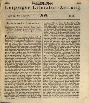 Leipziger Literaturzeitung Donnerstag 24. August 1815