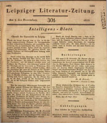 Leipziger Literaturzeitung Samstag 9. Dezember 1815