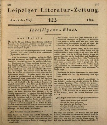 Leipziger Literaturzeitung Samstag 18. Mai 1816