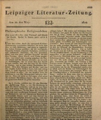 Leipziger Literaturzeitung Donnerstag 30. Mai 1816