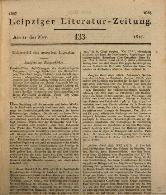 Leipziger Literaturzeitung Freitag 31. Mai 1816