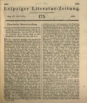 Leipziger Literaturzeitung Mittwoch 17. Juli 1816