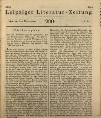Leipziger Literaturzeitung Donnerstag 21. November 1816