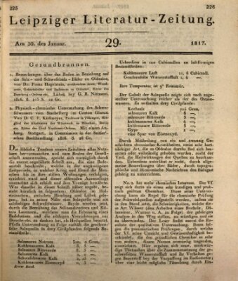 Leipziger Literaturzeitung Donnerstag 30. Januar 1817