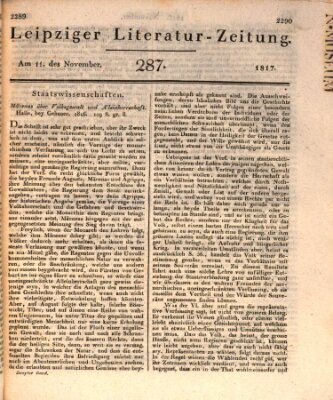 Leipziger Literaturzeitung Dienstag 11. November 1817