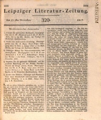 Leipziger Literaturzeitung Mittwoch 17. Dezember 1817