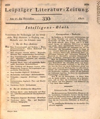 Leipziger Literaturzeitung Samstag 27. Dezember 1817