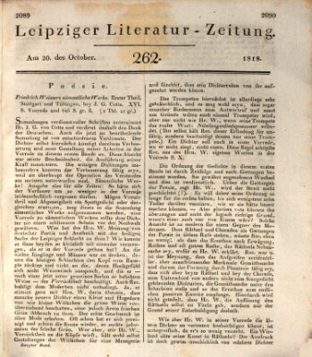 Leipziger Literaturzeitung Dienstag 20. Oktober 1818