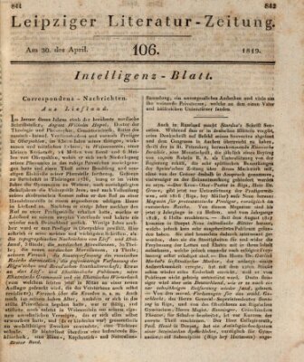 Leipziger Literaturzeitung Freitag 30. April 1819
