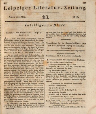Leipziger Literaturzeitung Samstag 8. Mai 1819