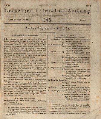 Leipziger Literaturzeitung Samstag 2. Oktober 1819