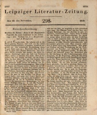Leipziger Literaturzeitung Dienstag 30. November 1819