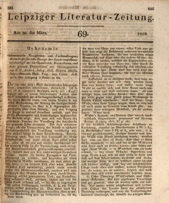 Leipziger Literaturzeitung Montag 20. März 1820