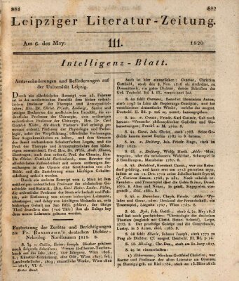 Leipziger Literaturzeitung Samstag 6. Mai 1820
