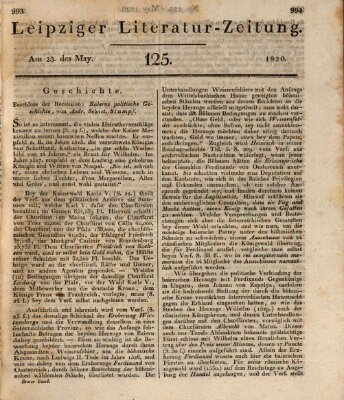 Leipziger Literaturzeitung Dienstag 23. Mai 1820