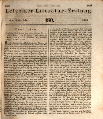 Leipziger Literaturzeitung Mittwoch 19. Juli 1820