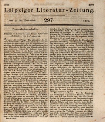 Leipziger Literaturzeitung Freitag 17. November 1820