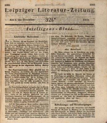 Leipziger Literaturzeitung Samstag 9. Dezember 1820