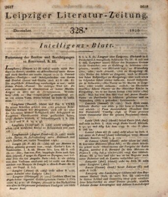 Leipziger Literaturzeitung Samstag 16. Dezember 1820