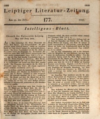 Leipziger Literaturzeitung Samstag 21. Juli 1821
