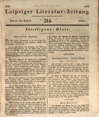 Leipziger Literaturzeitung Freitag 31. August 1821