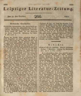 Leipziger Literaturzeitung Montag 22. Oktober 1821