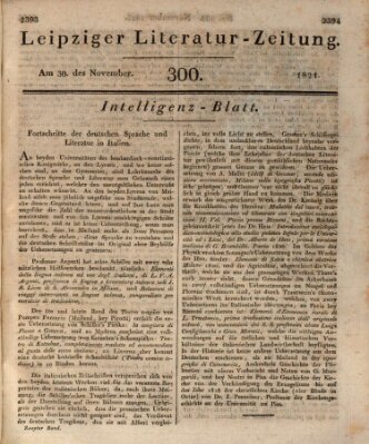 Leipziger Literaturzeitung Freitag 30. November 1821