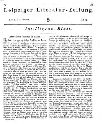 Leipziger Literaturzeitung Samstag 5. Januar 1822