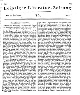 Leipziger Literaturzeitung Dienstag 26. März 1822