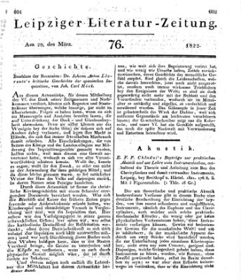 Leipziger Literaturzeitung Donnerstag 28. März 1822