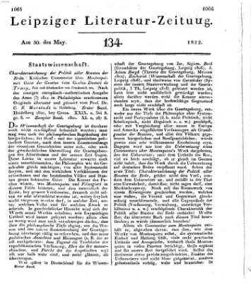 Leipziger Literaturzeitung Donnerstag 30. Mai 1822