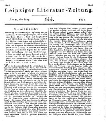 Leipziger Literaturzeitung Dienstag 11. Juni 1822