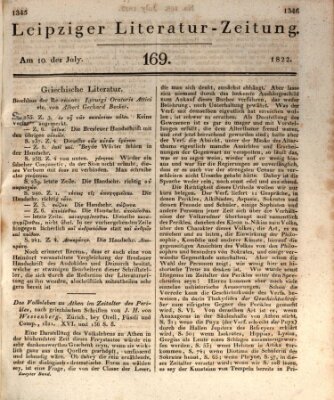 Leipziger Literaturzeitung Mittwoch 10. Juli 1822