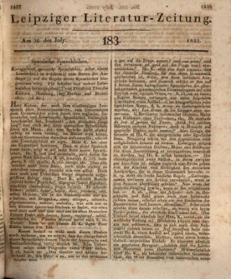 Leipziger Literaturzeitung Freitag 26. Juli 1822